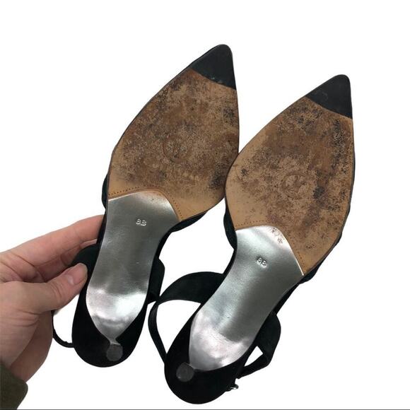 Cole Haan Black Suede Leather Sing Back Heels 8 - Picture 14 of 16